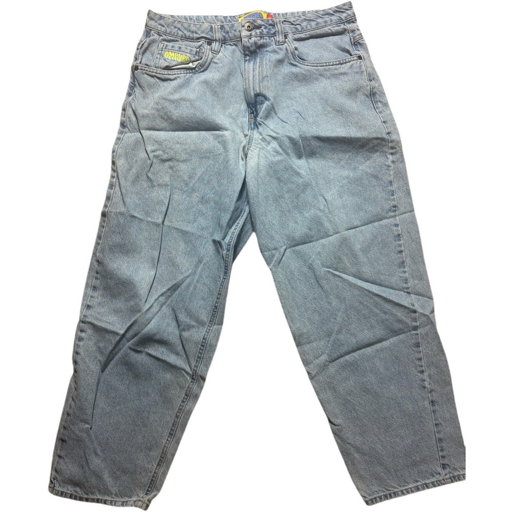 Empyre Jeans Men's Blue Denim Relaxed Fit Straight Leg Light Stone Wash Size 32